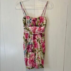 Floral Pink and Green Women's Dress